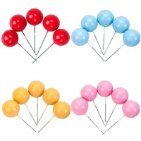 Lot de 20 boules rondes en mousse dorées et argentées, colorées, pour décoration de gâteaux, macarons, pâtisseries et desserts, idéales pour les fêtes