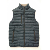 Chaleco Acolchado de Invierno para Hombre, Resistente al Viento y Transpirable, con Patrón a Cuadros, Cuello Mao, Cierre de Cremallera, Prenda Exterior Ecológica