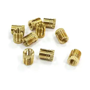 M3 Knurled Brass Thread Insert Nut For 1/4-20 Brass Slotted Bushing