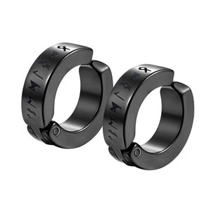 Pendientes de Aro Personalizados de Acero Inoxidable 316L, Elegantes, Impermeables, Estilo Occidental, para Hombre - Product Image 4