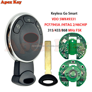 Clé de voiture intelligente sans clé 315/433/868MHz ID46 pour BMW Mini Cooper Cabrio Clubman Countryman VDO 5WK49331 MINI 3456371-01 - Product Image 1