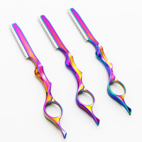 Couteau à raser professionnel réutilisable pour affiner le visage, avec placage électrolytique coloré, pour la coupe de cheveux par les barbiers, fabriqué en Chine