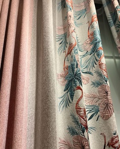 Personnaliser Flamingo Broderie Blackout Chenille Rideaux Exotiques pour le Salon de Luxe - Product Image 4