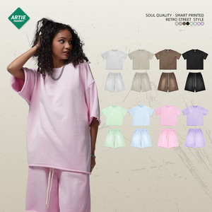 Artie 2024เสื้อผ้าผู้ชายสำหรับฤดูร้อนกางเกงขาสั้นผู้ชายกางเกงขาสั้นแขนสั้นขัดย้อมสีย้อมสีอ่อนสำหรับคู่รัก - Product Image 5