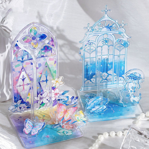 ขาตั้งอะคริลิคสั่งทำขายส่ง คอลเลคชั่น Flowing Fantasy กรอบรูปทรงย้อนยุค และป้าย DIY สำหรับตกแต่งโต๊ะทำงาน - Product Image 2
