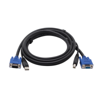 Kabel KVM USB DVI VGA HDTV 2-in-1 dengan Konduktor Berlapis Emas, Pelindung Jalinan, dan Selubung PVC untuk Penggunaan Monitor Komputer