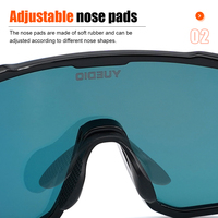 YUEDIO lunettes de cyclisme haute performance TR90 cadre coussinet nasal réglable UV400 lentilles PC pour les activités sportives et de plein air