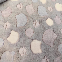 Polaire de corail recyclée 3D empreintes de chat impression tissu de flanelle pour vêtements de maison tapis de sol tapis oreillers chaussures