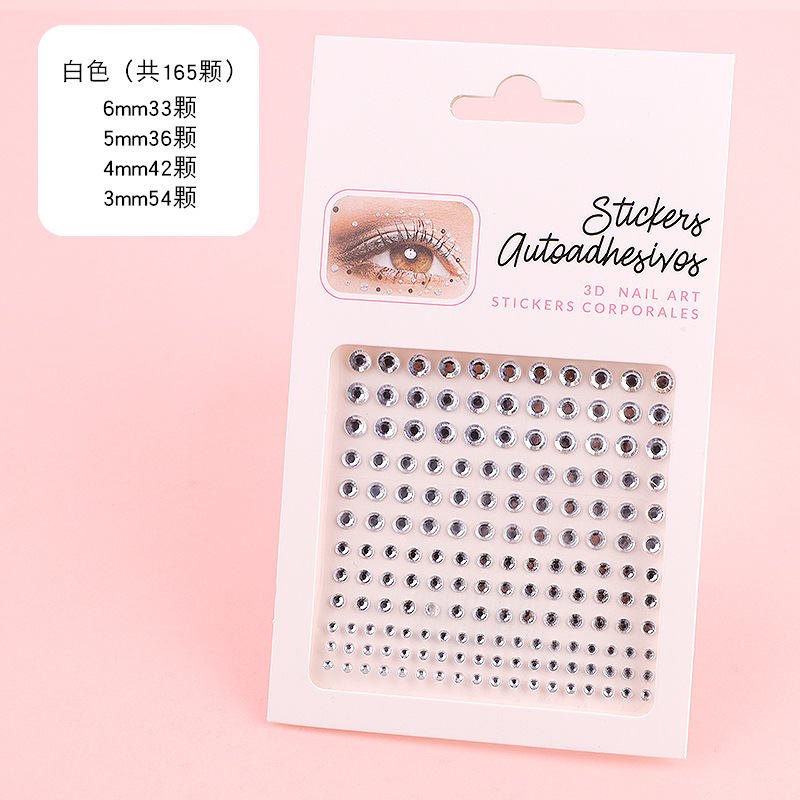 (Bolsa de OPP Tarjeta de impresión) 3.4.5.6 MM1 diamante blanco (165)