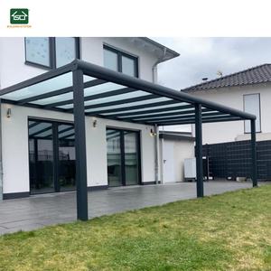 Toit de patio extérieur certifié CE, imperméable, à faire soi-même, en <span class=keywords><strong>anthracite</strong></span> avec panneaux en polycarbonate - Product Image 4