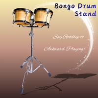 Support de bongo électroplaqué, support de percussion professionnel à double support, trépied réglable en hauteur et antidérapant