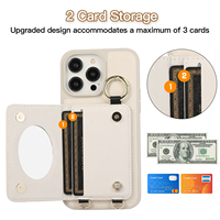 Étui de luxe en similicuir avec support, porte-cartes, fermeture éclair, bandoulière et anneau de maintien pour iPhone 18 Pro Max, 17, 16 Plus, 15, 14, 13, 12