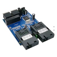 Convertidor de Medios de Fibra Óptica 2 SC RJ45 2F2E 100M 1000M, Placa Base PCBA