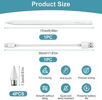 Stylet pour Tablette, Stylo pour Téléphone Portable Compatible Huawei/iPhone, Stylet Universel avec 2 Embouts de Rechange