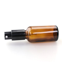 Leere 1oz 30ml 50ml Bernsteinfarbene Glas-Kosmetikflasche mit Gold-Silber-Lotionpumpe für Hautpflege Individuelles Logo OEM ODM