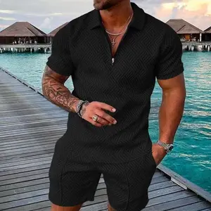 2023 Grafische T-Shirts Streetwear Korte Mouw Shirt Met Rits Polo Sweatsuits Heren Shirts En Korte Broek Set Polo Trainingspakken Voor Heren