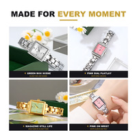 Jam Tangan Wanita SKMEI 2315 Kecil Tipis Persegi Quartz Tali Baja Tahan Karat 30M Tahan Air Minimalis Elegan