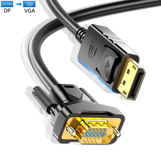 HD 1080P to VGA Adapter Cable Male to Male Converter DP VGA Cable for TV Box PC Laptop Monitor Projector