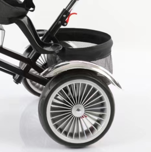 Tricycle 3-en-1 pour enfants, poussette-vélo, poignée de poussée réglable sur 2 niveaux, musique et lumière avec auvent et rotation à 360° °   Siège <span class=keywords><strong>inclinable</strong></span> rotatif - Product Image 6