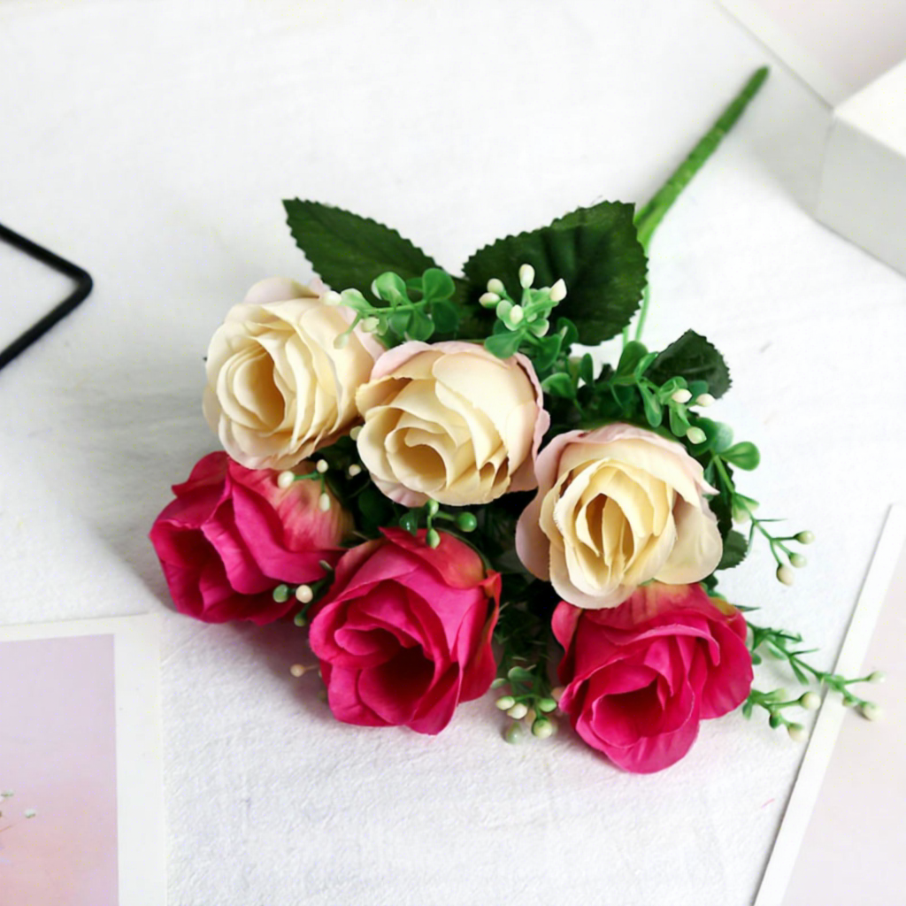 Magenta peach-scented rose