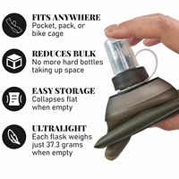 Bouteille d'eau pliable anti-fuite avec valve à morsure en silicone, gourde souple compacte pour le cyclisme, la randonnée et l'hydratation en extérieur