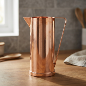 Pichet moderne en cuivre 10-12,9 pouces – Carafe à eau en métal durable pour boissons et fêtes - Product Image 4