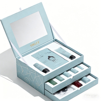 Caja de Regalo Personalizada con Logotipo Estampado en Caliente para Perfumes, Cuidado de la Piel y Sueros, Caja de Doble Capa con Tapa Abatible y Cajón para Empaque de Cosméticos