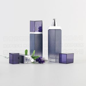 Hopeck 120ml 100ml 30ml 50g sang trọng chăm sóc da chai thủy tinh thiết lập với hình dạng vuông và Lotion bơm Top - Product Image 2