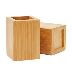 Porte-stylos en bois sur mesure avec gravure, boîtes de rangement créatives pour bureau, porte-stylos simples en bois massif - Product Image 2