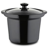Cuisinière à cuisson lente automatique de 4 litres, pot amovible, couvercle en verre trempé, pot extérieur en acier inoxydable, contrôle du minuterie numérique/mécanique