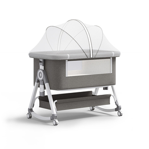 Lit bébé contemporain en alliage d'aluminium avec draps ajustés pour les nouveau-nés, chambre et usage hospitalier - Product Image 1