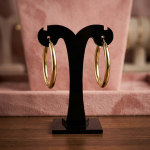 Pendientes de aro rellenos de oro de 14K 18K 24K de moda al por mayor, pendientes modernos chapados en oro, pendientes de aro clásicos, pendientes de aro personalizados - Product Image 1