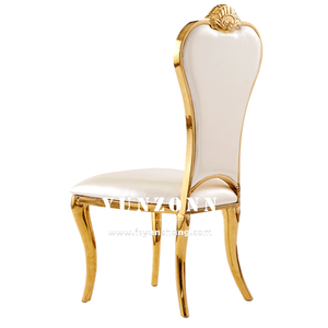 Lüks kraliyet taç kafa düğün sandalyesi olay mekan beyaz ve altın yemek sandalyeleri - Product Image 6