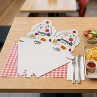 Boîtes à pizza triangulaires en carton kraft blanc biodégradable et recyclable, imprimées sur mesure, 8 pouces, 10 pouces, 12 pouces, avec gaufrage