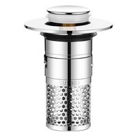 Bonde de lavabo moderne jetable chromée avec filtre anti-cheveux et installation facile