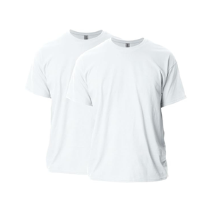 เสื้อยืดคอกลมแขนสั้นสำหรับผู้ชายกำหนดเอง2แพ็ค | เสื้อยืดไม่มีลายผ้าฝ้าย100% คอกลมแขนสั้น - Product Image 2