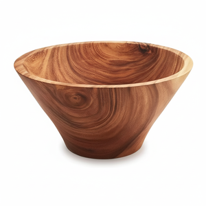 Tazón de Madera para Servir Sopa y Aperitivos, Precio al por Mayor, para Uso en Bodas, Tazón de Madera de Acacia de Color Natural - Product Image 1