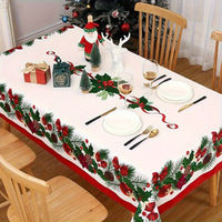 Nappe de Noël pour la décoration des fêtes de Noël, imprimé forêt et neige hivernales festives, couverture de table pour événements festifs