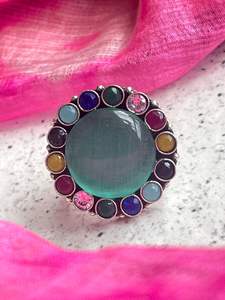 Monalisa Bague tendance en laiton pour femmes et filles Bijoux de fête en pierre personnalisable-Produit en vrac - Product Image 2