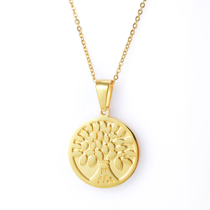 Collar chapado en oro Life of Tree de acero inoxidable de alta calidad para mujer - Product Image 1