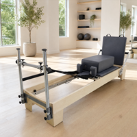 Cama de Pilates de Madera de Arce Sólida en Colores Personalizados, Reformer de Pilates para Entrenamiento de Yoga y Ejercicio
