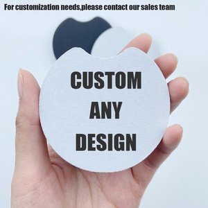 OEM Blank Neoprene Car Coaster Non Slip White Sublimation Coffee Cup Mat Custom Low MOQ Wholesale Beer Mat Custom Drink coaster