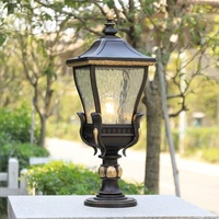 Extérieur Rustique Bronze Solaire LED Colonne Caps Lampes IP65 Étanche Pont Poteau Bollard Éclairage Pelouse Pilier Lumières Pilier