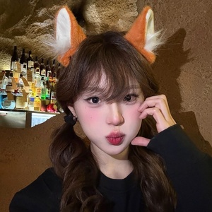여성 소녀들을 위한 도매 귀여운 털복숭이 여우 귀 머리띠 플러시 고양이 귀 헤어밴드 코스프레 파티 카와이 부드러운 헤어 액세서리 - Product Image 2