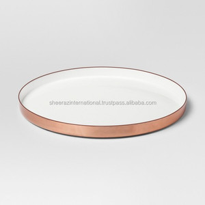 Bandeja redonda de aluminio y Metal de lujo para servir, plato y plato de decoración para el hogar para restaurante, comida rápida o bandejas decorativas de Navidad - Product Image 2