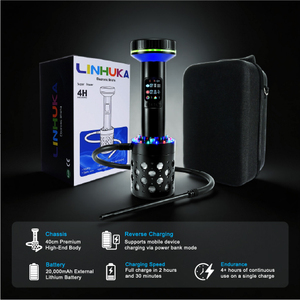 Chicha électrique 20000mAh avec lumière LED, 40CM, en aluminium, nouveau design, ensemble de luxe avec fonction tactile intelligente, en stock - Product Image 3