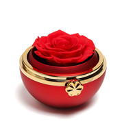 Boîte à bijoux romantique avec rose éternelle rotative, collier pendentif gravé, cadeau de Saint-Valentin, demande en mariage, anniversaire, dropshipping