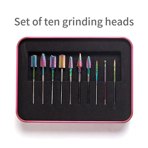 Juego de 10 Herramientas para Pulir Uñas, Brocas de Carburo de Titanio y Aleación de Acero de Tungsteno, Juego de Puntas para Remover y Pulir Uñas en Caja de Aluminio - Product Image 3