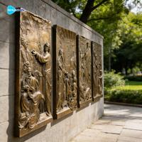 Escultura de Pared de Bronce Antiguo con Relieve Religioso Tradicional de Lujo para Iglesia y Hotel