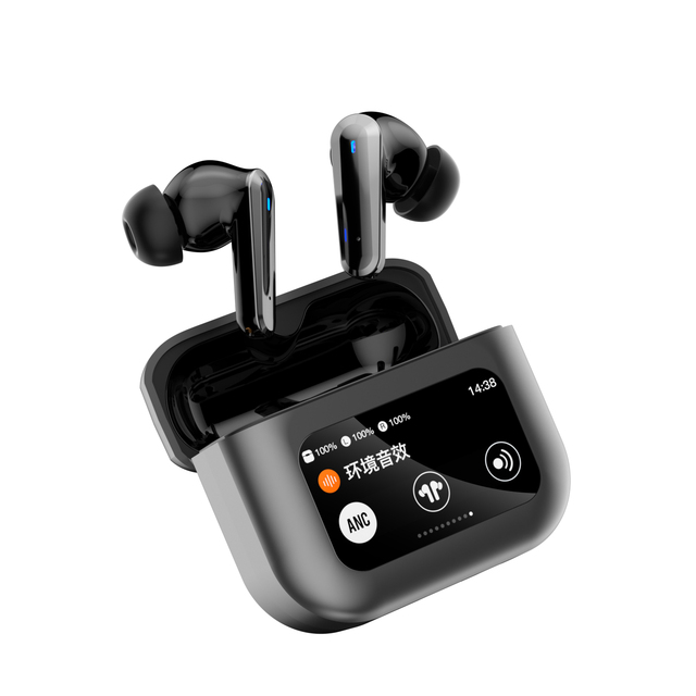 2024 Latest Design Q30 Touch Color Screen ANC Active Noise Reduction Multi-Function Wireless TWS Earbuds Digital Display